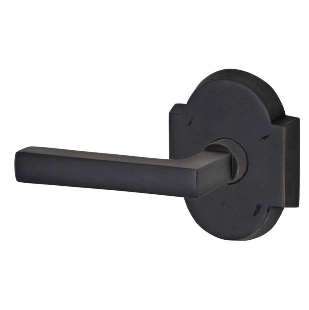 Sandcast  Nevada Lever with Sandcast Brass Scalloped Rose Dummy Single in Oil Rubbed Bronze -