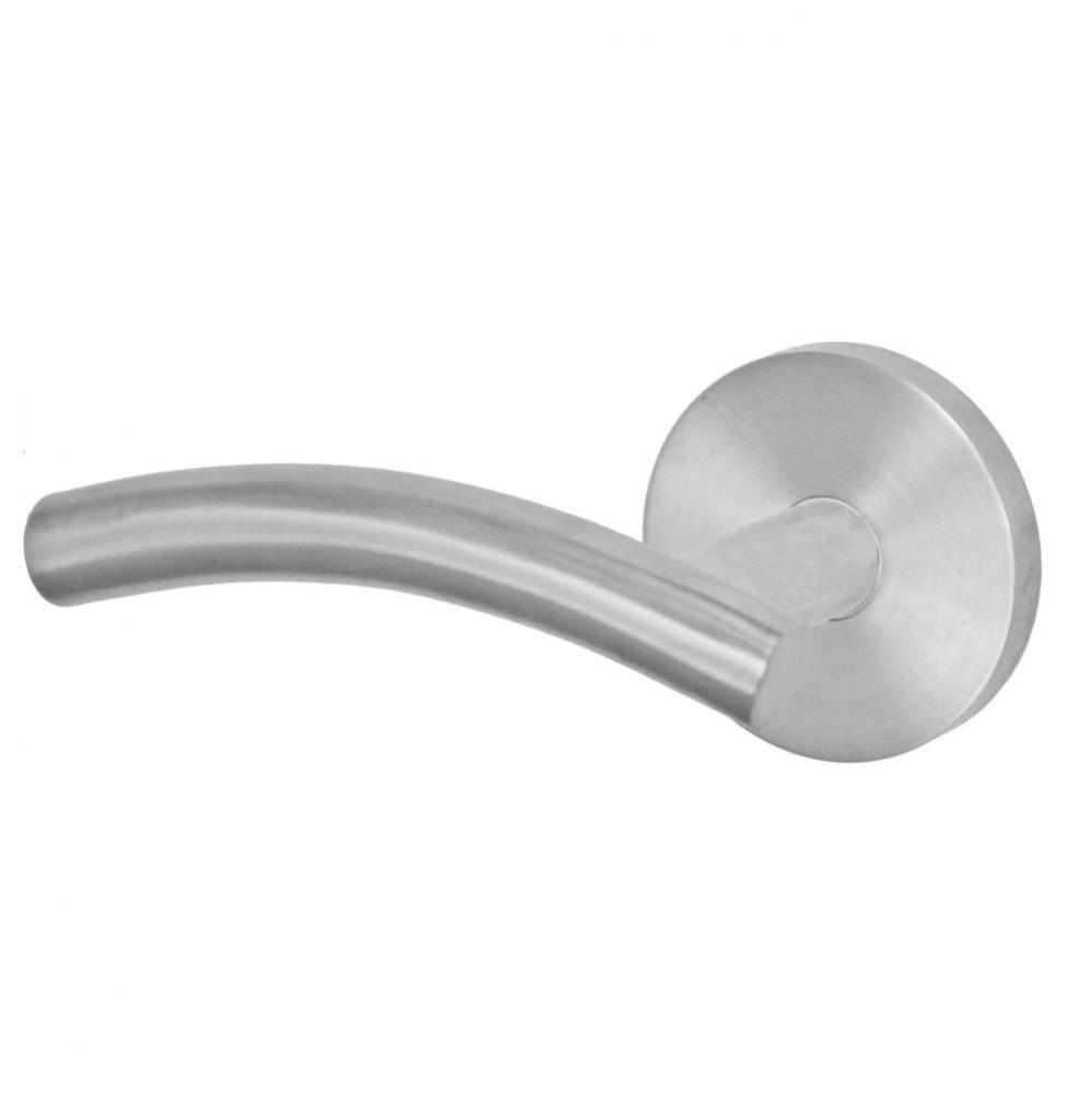 2070 - Stainless Steel Lever with Contemporary Rose Passage Set in Brushed Stainless Steel - Left