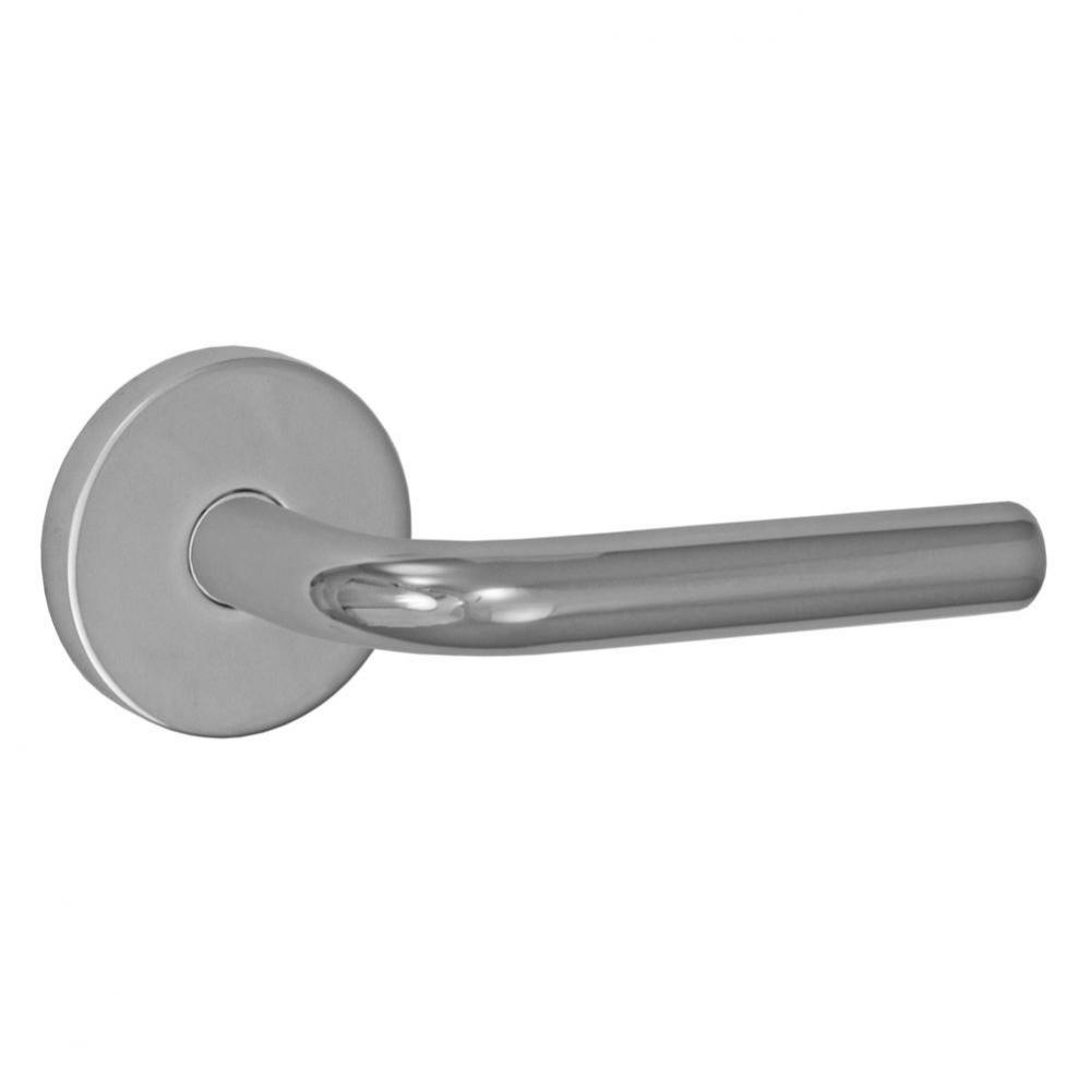 2080 - Stainless Steel Lever with Contemporary Rose Privacy Set in Polished Stainless Steel -