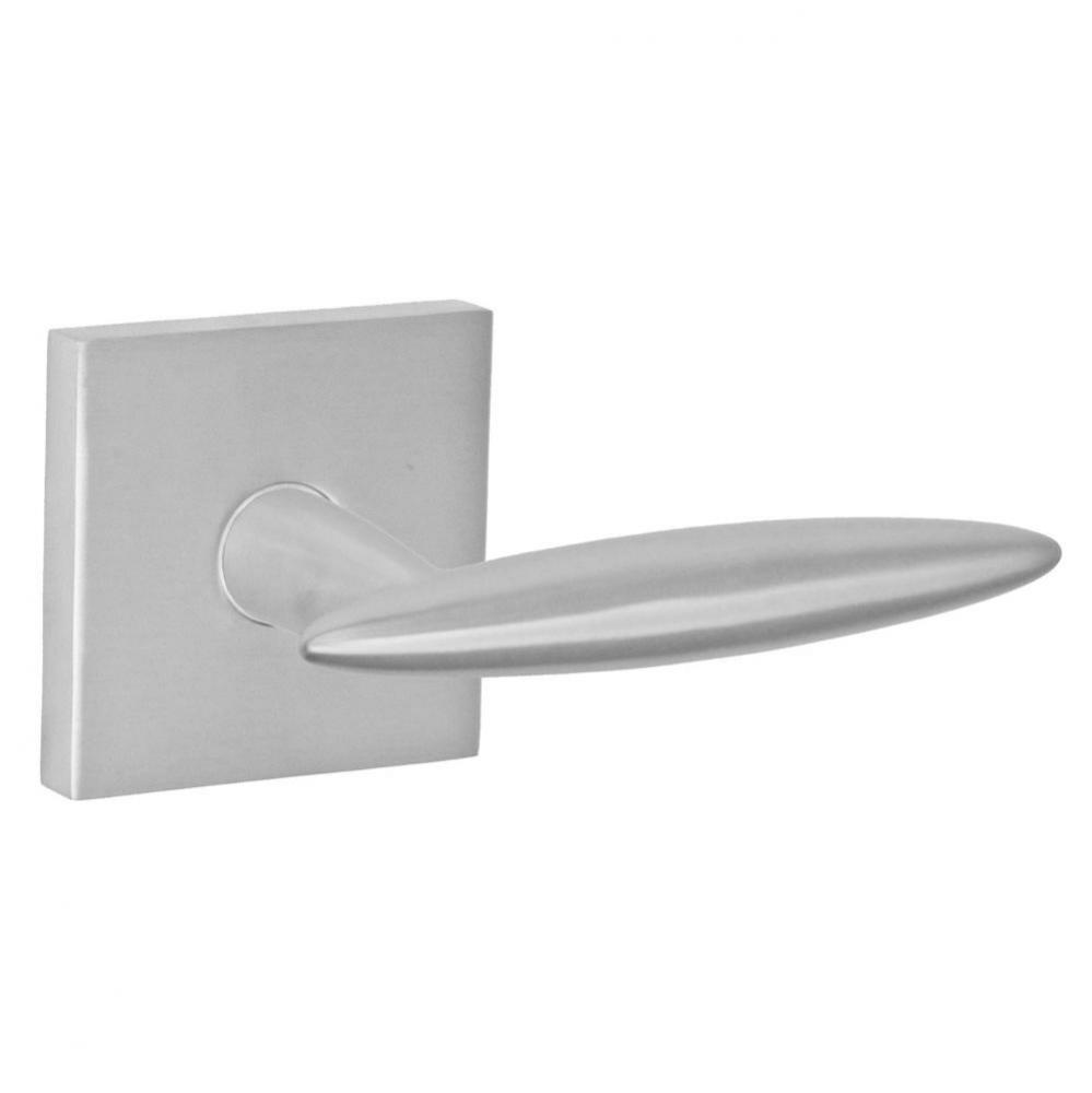 3010 - Stainless Steel Lever with Square Rose Passage Set in Brushed Stainless Steel - Right