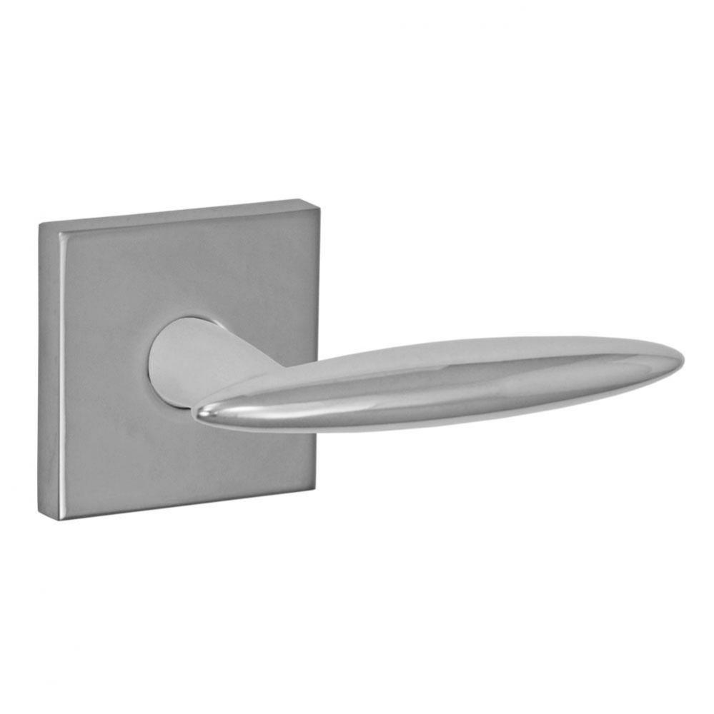 3010 - Stainless Steel Lever with Square Rose Passage Set in Polished Stainless Steel - Right