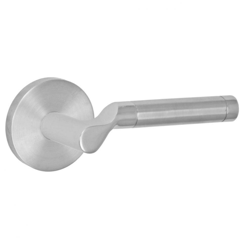 3020 - Stainless Steel Lever with Contemporary Rose Privacy Set in Brushed Stainless Steel -