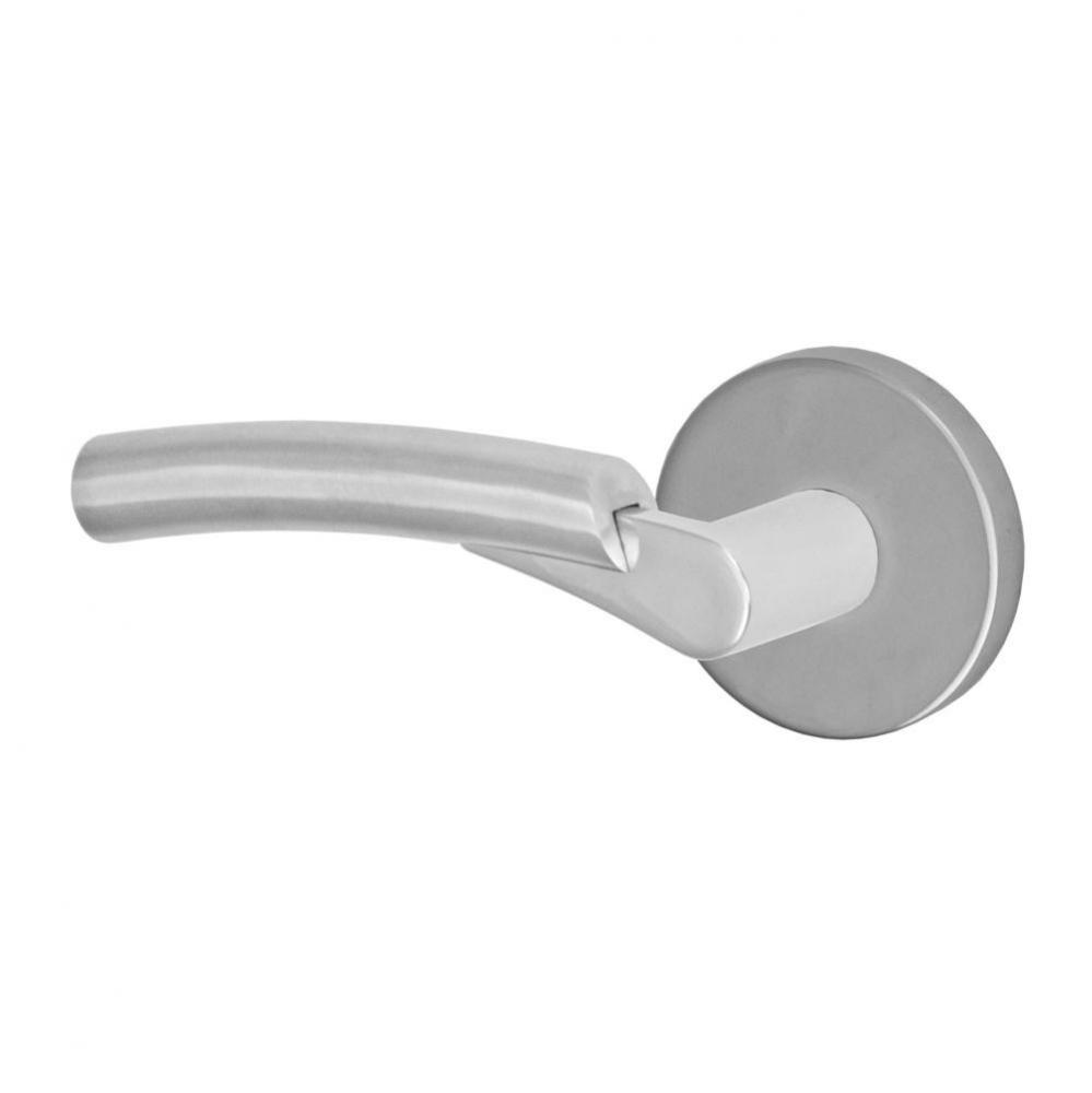 3030 - Stainless Steel Lever with Contemporary Rose Passage Set in Polished Stainless Steel -