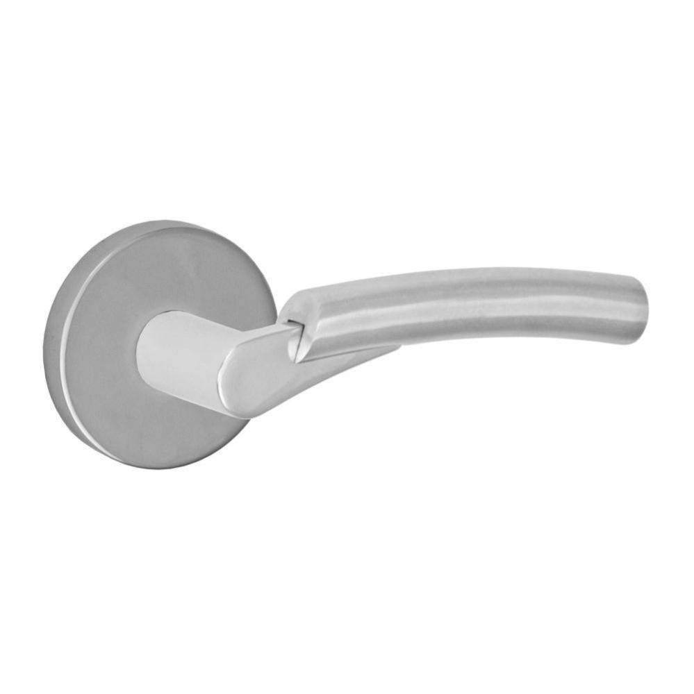 3030 - Stainless Steel Lever with Contemporary Rose Privacy Set in Polished Stainless Steel -