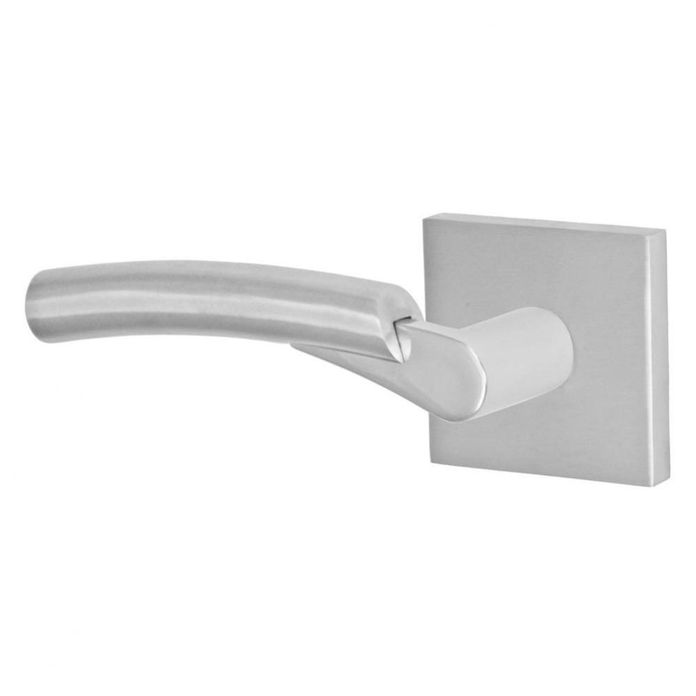 3030 - Stainless Steel Lever with Square Rose Dummy Single in Brushed Stainless Steel - Left