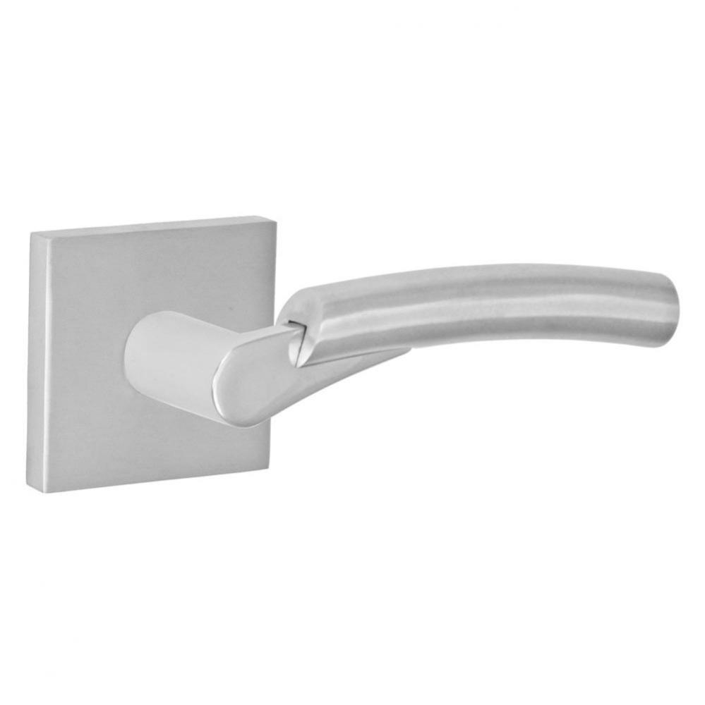3030 - Stainless Steel Lever with Square Rose Dummy Single in Brushed Stainless Steel - Right