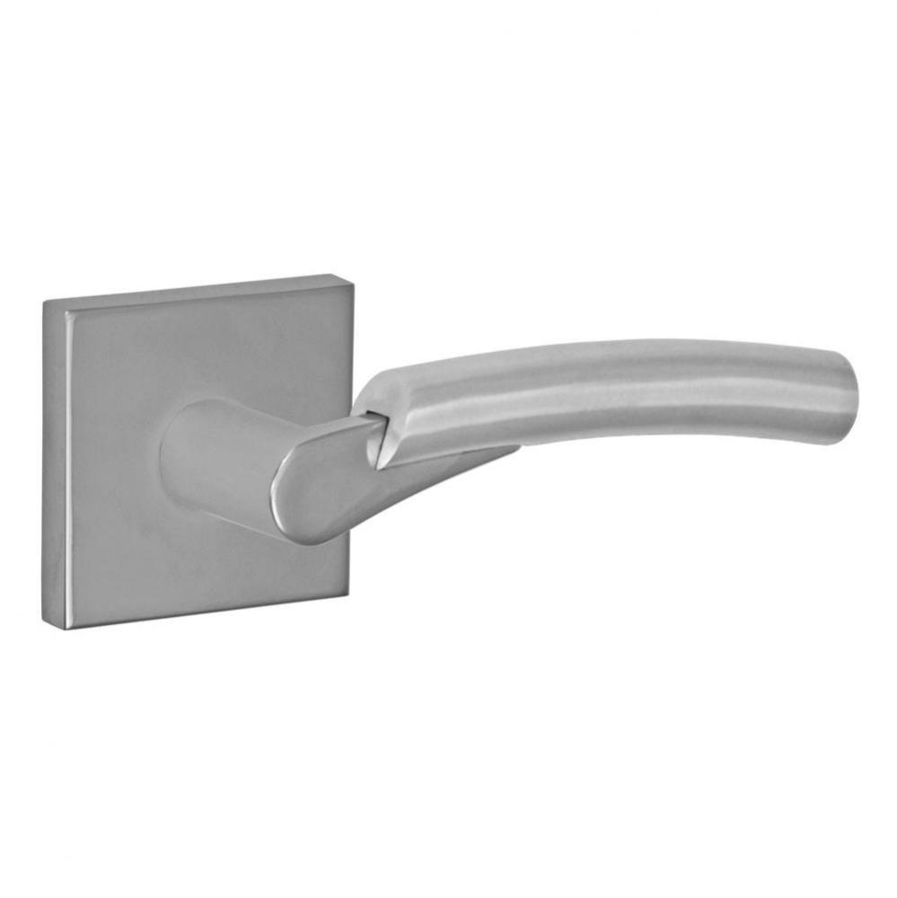 3030 - Stainless Steel Lever with Square Rose Privacy Set in Polished Stainless Steel - Right