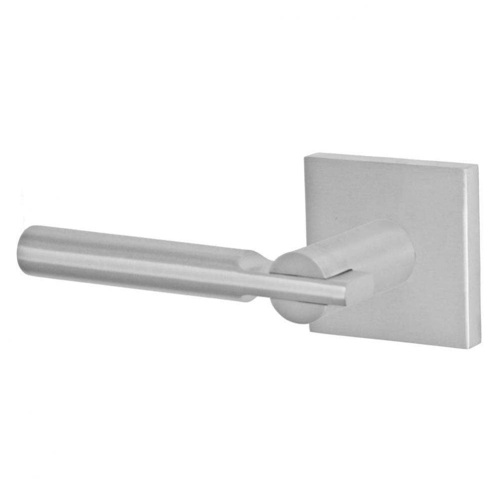 3040 - Stainless Steel Lever with Square Rose Passage Set in Brushed Stainless Steel - Left
