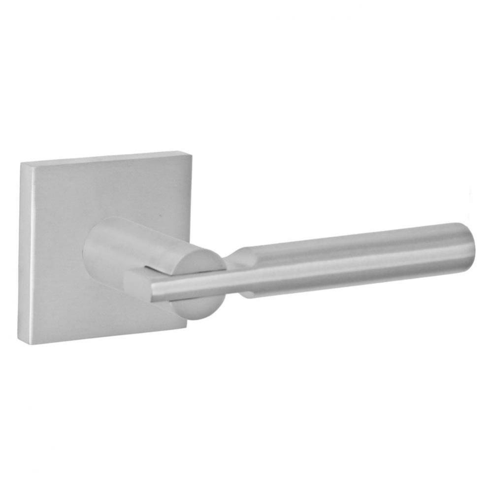 3040 - Stainless Steel Lever with Square Rose Passage Set in Brushed Stainless Steel - Right