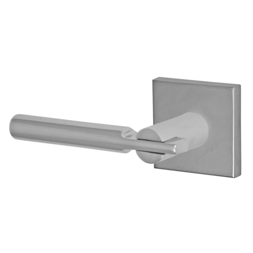 3040 - Stainless Steel Lever with Square Rose Passage Set in Polished Stainless Steel - Left