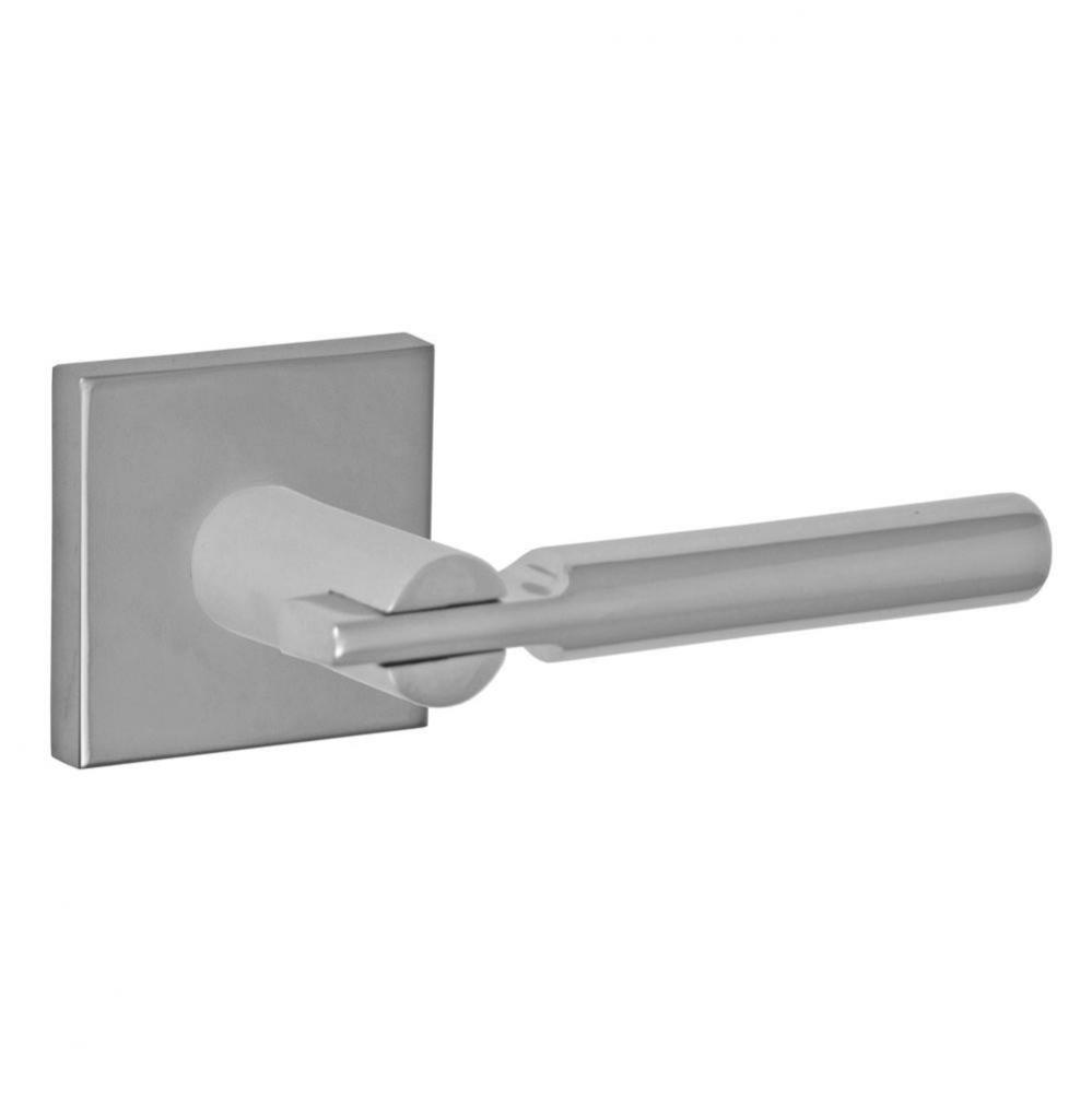 3040 - Stainless Steel Lever with Square Rose Privacy Set in Polished Stainless Steel - Right