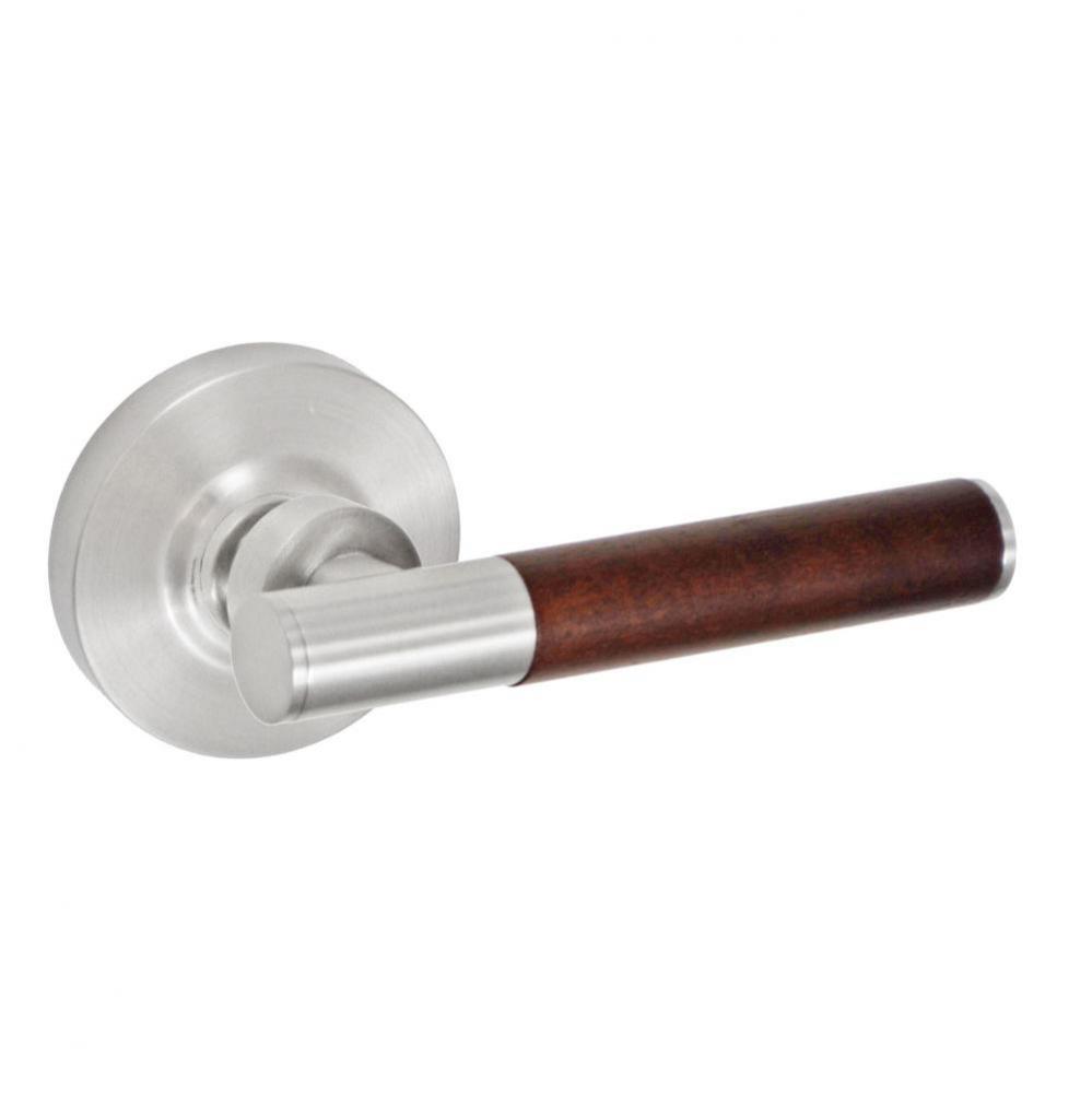 Samui Lever with Contemporary Rose Passage Set in Brushed Nickel - Right