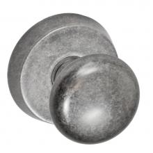Fusion D-01-A8-E-ATP - Half-Round Knob with Beveled Round Rose Dummy Single in Antique