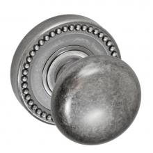 Fusion D-01-B6-E-ATP - Half-Round Knob with Beaded Rose Dummy Single in Antique