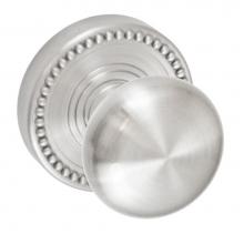 Fusion V-01-B6-0-BRN - Half-Round Knob with Beaded Rose Privacy Set in Brushed