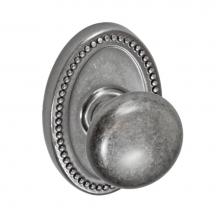 Fusion D-01-B7-E-ATP - Half-Round Knob with Oval Beaded Rose Dummy Single in Antique