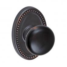 Fusion V-01-B7-0-ORB - Half-Round Knob with Oval Beaded Rose Privacy Set in Oil Rubbed