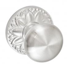 Fusion V-01-D8-0-BRN - Half-Round Knob with Floral Rose Privacy Set in Brushed