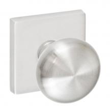 Fusion D-01-S7-E-BRN - Half-Round Knob with Square Rose Dummy Single in Brushed