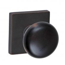 Fusion D-01-S7-E-ORB - Half-Round Knob with Square Rose Dummy Single in Oil Rubbed
