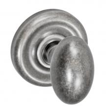Fusion P-02-A7-0-ATP - Egg Knob with Contoured Radius Rose Passage Set in Antique