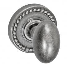 Fusion D-02-B8-E-ATP - Egg Knob with Rope Rose Dummy Single in Antique