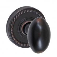 Fusion P-02-B8-0-ORB - Egg Knob with Rope Rose Passage Set in Oil Rubbed