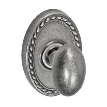 Fusion D-02-B9-E-ATP - Egg Knob with Oval Rope Rose Dummy Single in Antique