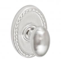 Fusion V-02-B9-0-BRN - Egg Knob with Oval Rope Rose Privacy Set in Brushed