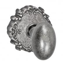 Fusion D-02-C9-E-ATP - Egg Knob with Round Victorian Rose Dummy Single in Antique