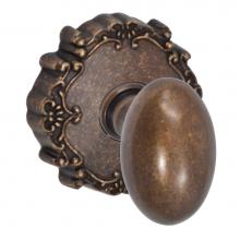 Fusion V-02-C9-0-MDB - Egg Knob with Round Victorian Rose Privacy Set in Medium