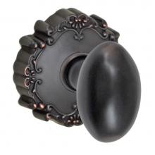Fusion V-02-C9-0-ORB - Egg Knob with Round Victorian Rose Privacy Set in Oil Rubbed