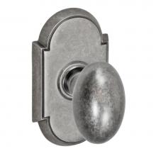 Fusion V-02-E8-0-ATP - Egg Knob with Tarvos Rose Privacy Set in Antique