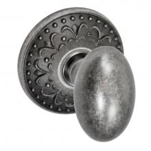 Fusion P-02-S9-0-ATP - Egg Knob with Venice  Rose Passage Set in Antique