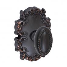 Fusion D-10-C8-E-ORB - Beaded Egg Knob with Victorian Rose Dummy Single in Oil Rubbed