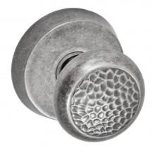 Fusion D-13-A8-E-ATP - Hammered Half-Round Knob with Beveled Round Rose Dummy Single in Antique