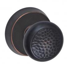 Fusion P-13-A8-0-ORB - Hammered Half-Round Knob with Beveled Round Rose Passage Set in Oil Rubbed