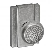 Fusion D-13-E2-E-ATP - Hammered Half-Round Knob with Blacksmith Rose Dummy Single in Antique