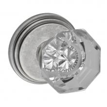 Fusion D-16-B1-E-ATP - Victorian Clear Knob with Stepped  Rose Dummy Single in Antique
