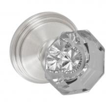 Fusion P-16-B1-0-BRN - Victorian Clear Knob with Stepped  Rose Passage Set in Brushed