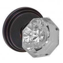 Fusion D-16-B1-E-ORB - Victorian Clear Knob with Stepped  Rose Dummy Single in Oil Rubbed