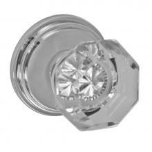 Fusion P-16-B1-0-PLC - Victorian Clear Knob with Stepped  Rose Passage Set in Polished