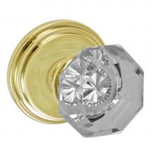 Fusion V-16-B1-0-PVD - Victorian Clear Knob with Stepped  Rose Privacy Set in PVD