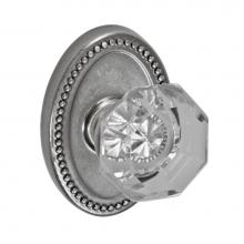 Fusion D-16-B7-E-ATP - Victorian Clear Knob with Oval Beaded Rose Dummy Single in Antique