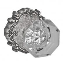 Fusion P-16-C9-0-ATP - Victorian Clear Knob with Round Victorian Rose Passage Set in Antique