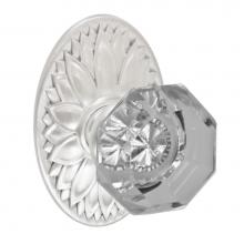 Fusion D-16-D9-E-BRN - Victorian Clear Knob with Oval Floral Rose Dummy Single in Brushed