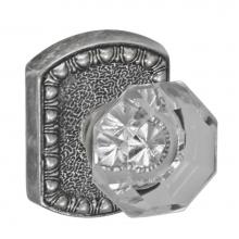 Fusion P-16-F8-0-ATP - Victorian Clear Knob with Olde World Rose Passage Set in Antique