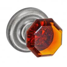 Fusion D-17-A7-E-ATP - Victorian Amber Knob with Contoured Radius Rose Dummy Single in Antique