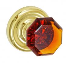 Fusion D-17-A7-E-PVD - Victorian Amber Knob with Contoured Radius Rose Dummy Single in PVD