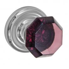 Fusion V-18-A7-0-PLC - Victorian Violet Knob with Contoured Radius Rose Privacy Set in Polished